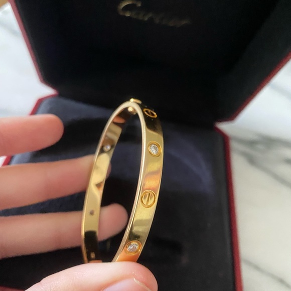 NFS. Cartier Love Bracelet 4 diamonds 16 Gold - Picture 9 of 11